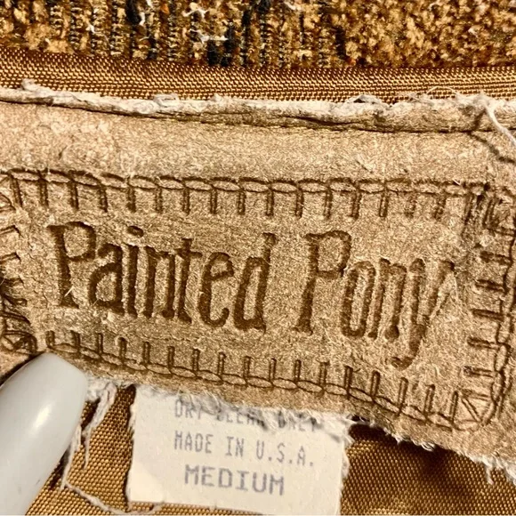 Painted Pony Cropped Blazer Jacket Women Sz M Tapestry Artsy Giraffe Safari Boho - Picture 2 of 14